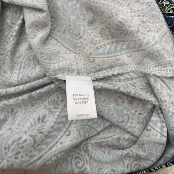 J Jill Wearever Collection Sz M Petite Paisley Tunic Top Long Sleeve Blue Multi - Picture 7 of 7
